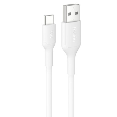 Belkin BoostCharge USB-C to USB-A Cable (1M) - White (CAB021fq1MWH), 3A/15W, 480Mbps, 300K  Bends, Apple, Samsung, USB-IF Cer