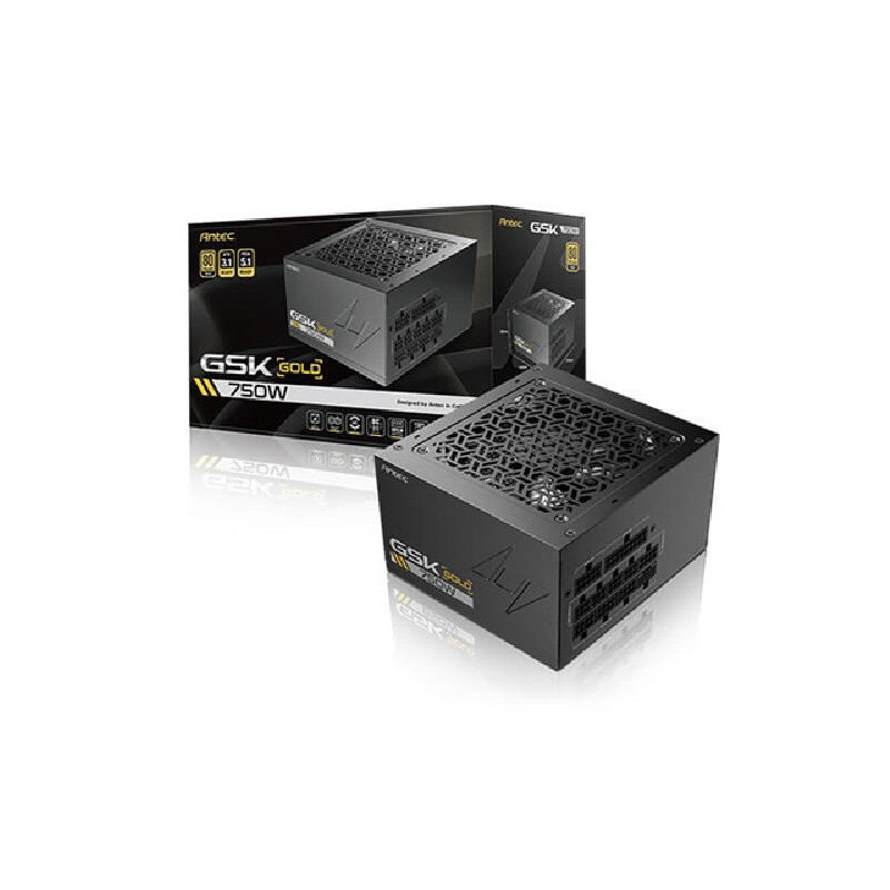 Antec GSK750 V2 80  Gold Fully Modular, 750W, ATX 3.1, 140×150×86mm, 120mm fan, PCIE 5.1, 12VHPWR, OCP/OVP/UVP/SCP/OPP/OTP,