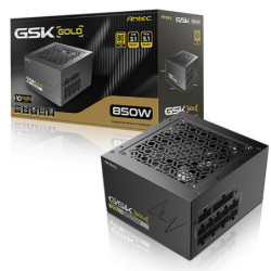 Antec GSK850 V2: ATX12V 3.1, 850W, Full-Modular, 80  Gold, 120mm fan, 24-pin, 12V-2x6, 2×CPU, 4×PCI-E, 8×SATA, 4×Molex, 1