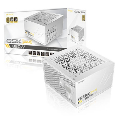 Antec GSK850 V2 WH 80  Gold Fully Modular - WHITE, 850W, ATX 3.1, 140×150×86mm, 120mm fan, PCIE 5.1, 12VHPWR, OCP/OVP/UVP/S
