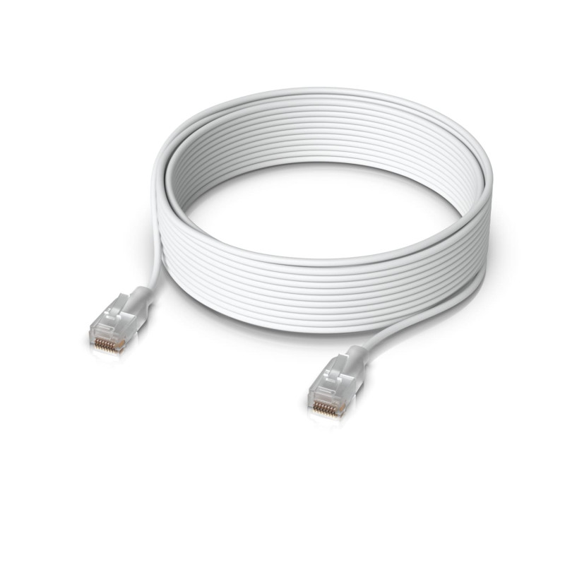 Ubiquiti UniFi Etherlighting Patch Cable, Length 15m, White, Nano-Thin Patch Cable With 10 GbE Support, Designed To Showcase 