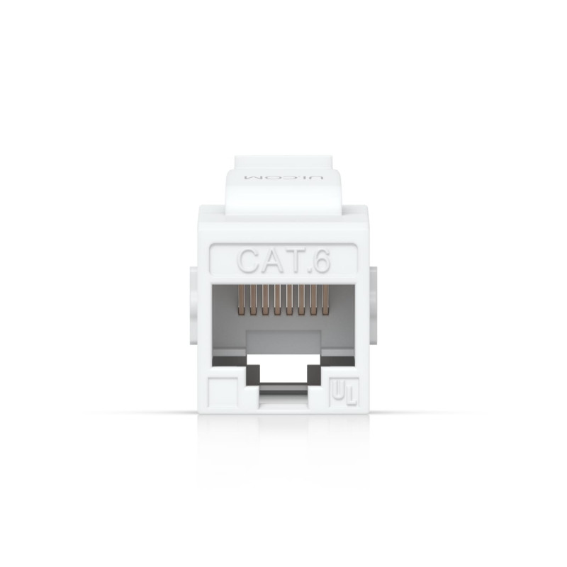 Ubiquiti Cat6 Keystone Coupler, 12-Pack, White, Pass-Through Cat6 Keystone Coupler For Connecting Pre-Terminated Ethernet Cab