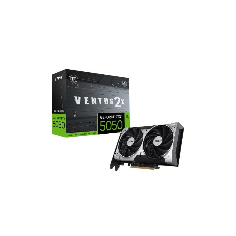 MSI nVidia GeForce RTX 5050 8G VENTUS 2X OC, Boost: 2560 MHz, CUDA 2560 Units, 8GB GDDR6, HDMI™ x 1 (embargo)