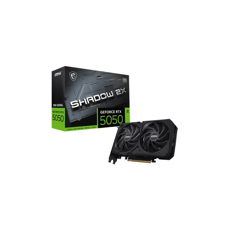 MSI nVidia GeForce RTX 5050 8G SHADOW 2X OC, Boost: 2602 MHz, CUDA 2560 Units, 8GB GDDR6, HDMI™ x 1 (embargo)