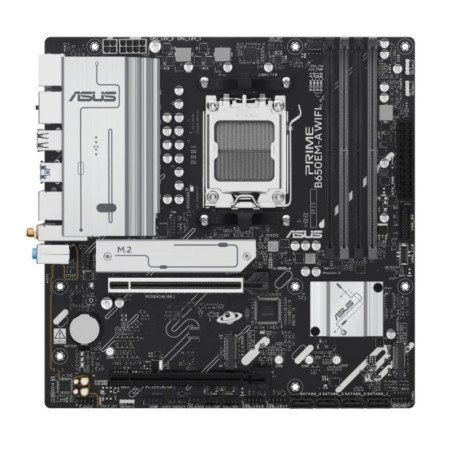 ASUS AMD B650EM PRIME B650EM-A WIFI (AM5) Micro-ATX Motherboard, DDR5, PCIe 5.0 Ready, 3x M.2, Wi-Fi 6, 2.5Gb Ethernet, 2x DP