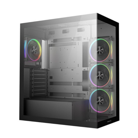 DeepCool CG580 4F v2 Panoramic ATX Mid-Tower Case, 4 x Pre Installed Fans Single Chamber, Support Up to 2x 360mm Radiators, F