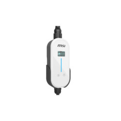 MSI Portable EV Charger White Ezgo 10A 15A Home kit, Single Phase, 230V, 1PH, 2.3KW & 3.4KW, 5M Type 2 Charging gun, 1.8'LCD,