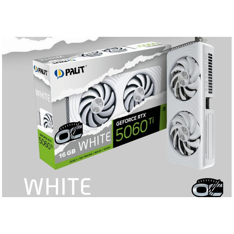 PALIT RTX5060Ti WHITE OC 16GB GDDR7 128bit 3-DP HDMI NE7506TU19T1-GB2061M