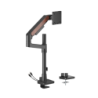 Brateck LDT81N-C012UCP Fusion Heavy-Duty Pole-Mounted Gas Spring Monitor Arm with USB-A/USB-C Ports For most 17'~49' Monitors