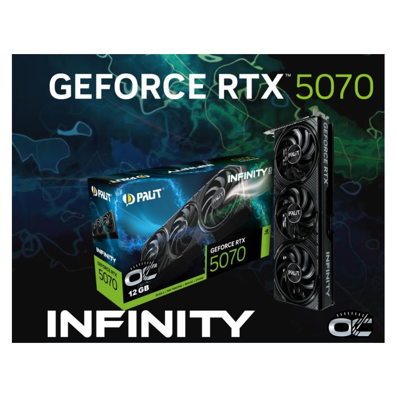 PALIT RTX5070 INFINITY 3 OC 12GB GDDR7 192bit 3-DP HDMI NE75070S19K9-GB2050S