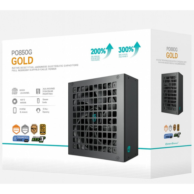 DeepCool PQ850G 850W Gamer Storm 80  Gold/Cybenetics Fully Modular ATX Power Supply 120mm Fan, Japanese Capacitors, DC to DC,