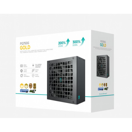 DeepCool PQ750G 750W Gamer Storm 80  Gold/Cybenetics Fully Modular ATX Power Supply 120mm Fan, Japanese Capacitors, DC to DC,