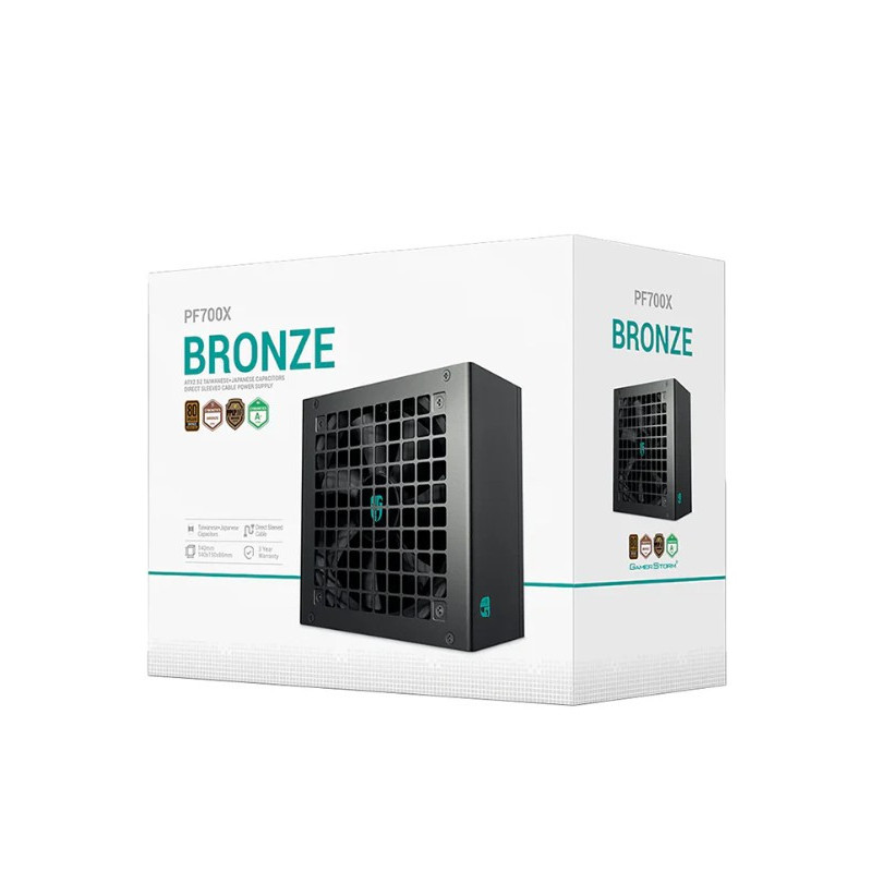 DeepCool PF700X 700W Gamer Storm 80  Bronze/ Cybenetics ATX Power Supply 120mm Fan, Japanese & Taiwanese Capacitors, DC to DC