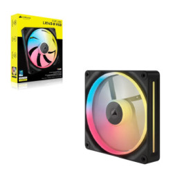 Corsair iCUE LINK LX140-R RGB 140mm PWM Reverse Fan Expansion Single Pack - Black: 90.6 CFM, 2000 RPM, 38.3 dBA, 0.45A, Stati