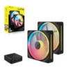 Corsair iCUE LINK LX140-R RGB 140mm PWM Reverse Fans Starter Kit Dual Pack -Black: 90.6 CFM, 2000 RPM, 38.3 dBA, 0.45A, Stati
