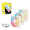 Corsair iCUE LINK LX120-R RGB 120mm PWM Reverse Fans Starter Kit Triple Pack - White: 66.7CFM, 2400RPM, 37.7dBA, 0.4A, Static