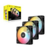 Corsair RS120-R ARGB 120mm PWM Reverse Fans Triple Pack - Black, 3x RGB Fans, 2100 RPM, 65.82 CFM, Static Pressure, Magnetic 