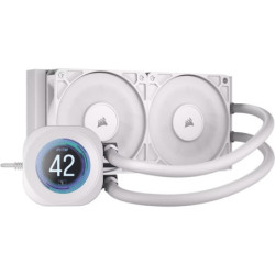 Corsair NAUTILUS 240 RS LCD Liquid CPU Cooler - White, 240mm rad, LCD pump, 2x PWM fans, 2100 RPM, AM5/LGA1851, copper plate,