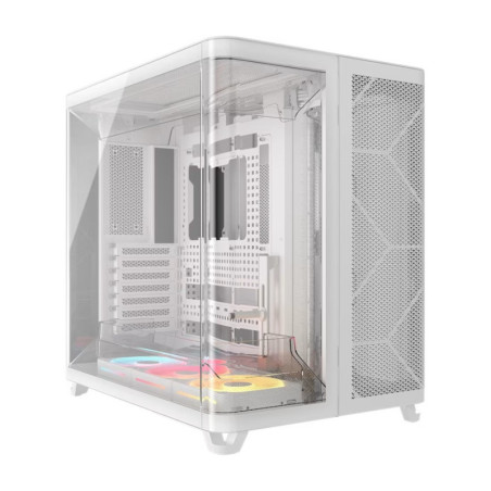 Corsair AIR 5400 LX-R RGB iCUE LINK Triple Chamber Mid-Tower PC Case - White: ATX/E-ATX: 467x470x340mm: TG: 360GPU: 180CPU: 3