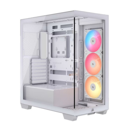 Corsair 3500X RS-R ARGB Mid-Tower PC Case - White, ARGB, ATX/E-ATX, Tempered Glass, 425mm GPU, 170mm CPU, 360mm radiator, USB