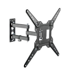 Brateck LPA68-443 Economical Full-Motion TV Wall Mount, Fit Screen Size: 23'-55' Up to 30 KG, Fine Texture Black,382x430x430m