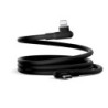Cygnett DriveSync Right Angled Silicone Lightning to USB-C Cable (0.7M) - (CY5668CCACB), 3A/30W, 480Mbps, Drive & Sync, 2 Yea