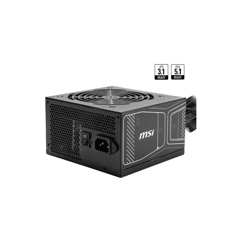 MSI MAG A750GN PCIE5 Bulk – 750W, ATX, 80  Gold, non modular, PCIe 5.1 16-pin, 2x PCIe 6 2, 4x SATA, 120mm sleeve fan, OCP/