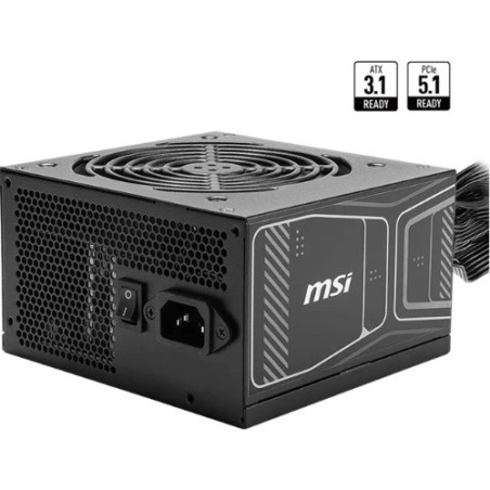 MSI MAG A750GN PCIE5 Bulk – 750W, ATX, 80  Gold, non modular, PCIe 5.1 16-pin, 2x PCIe 6 2, 4x SATA, 120mm sleeve fan, OCP/