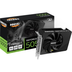 INNO3D nVidia GeForce RTX 5050 Compact 8G GDDR6, 2572MHz Boost Clock, RAM20Gbps, 3xDP HDMI, 148x118x41mm (5050)