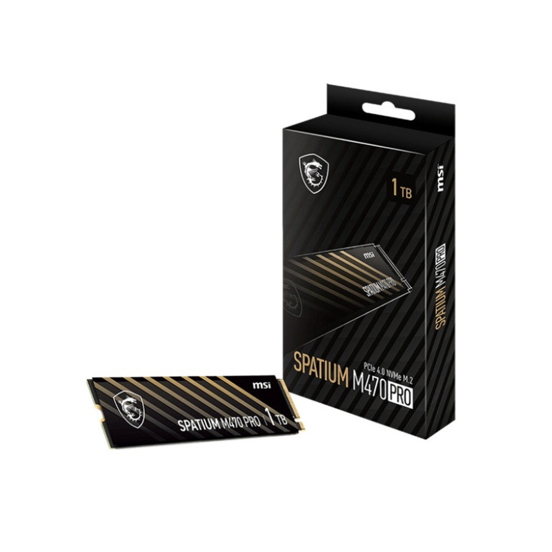 MSI SPATIUM M470 PRO PCIe 4.0 NVMe M.2 1TB SSD, Sequential Read up to 6000MB/s, Sequential Write up to 5000MB/s, 640 TBW, 5 Y