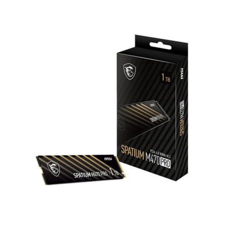 MSI SPATIUM M470 PRO PCIe 4.0 NVMe M.2 1TB SSD, Sequential Read up to 6000MB/s, Sequential Write up to 5000MB/s, 640 TBW, 5 Y