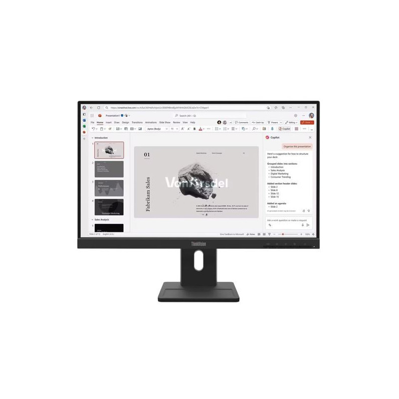 LENOVO ThinkVision E22-40 21.5-22' FHD IPS Monitor 1920x1080 100Hz 16:9 Anti-Glare Height Adjustable Tilt Swivel Pivot VGA DP