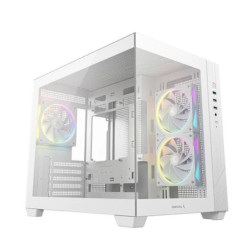 DeepCool CG330 3F WH M-ATX, Support BTF back-plug motherboard, USB3.0 x1,USB2.0 x2,Audio x1,Pre-installed with 3 PWM ARGB fan