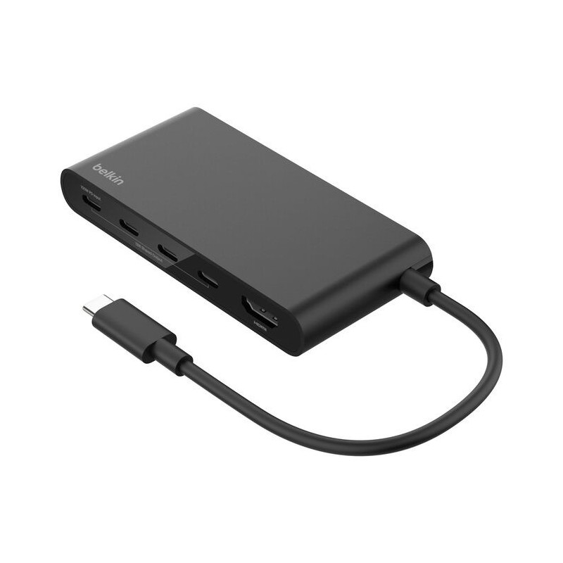 Belkin Connect USB-C to 5-Port USB-C Hub - Black (AVC021fqBK), 100W PD, 10Gbps, 1x 4K HDMI, 4x USB-C, 4K@60Hz, Fire-Resistant