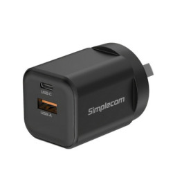 Simplecom CU235 Dual Port PD 35W Fast Wall Charger USB-C   USB-A for Phone Tablet