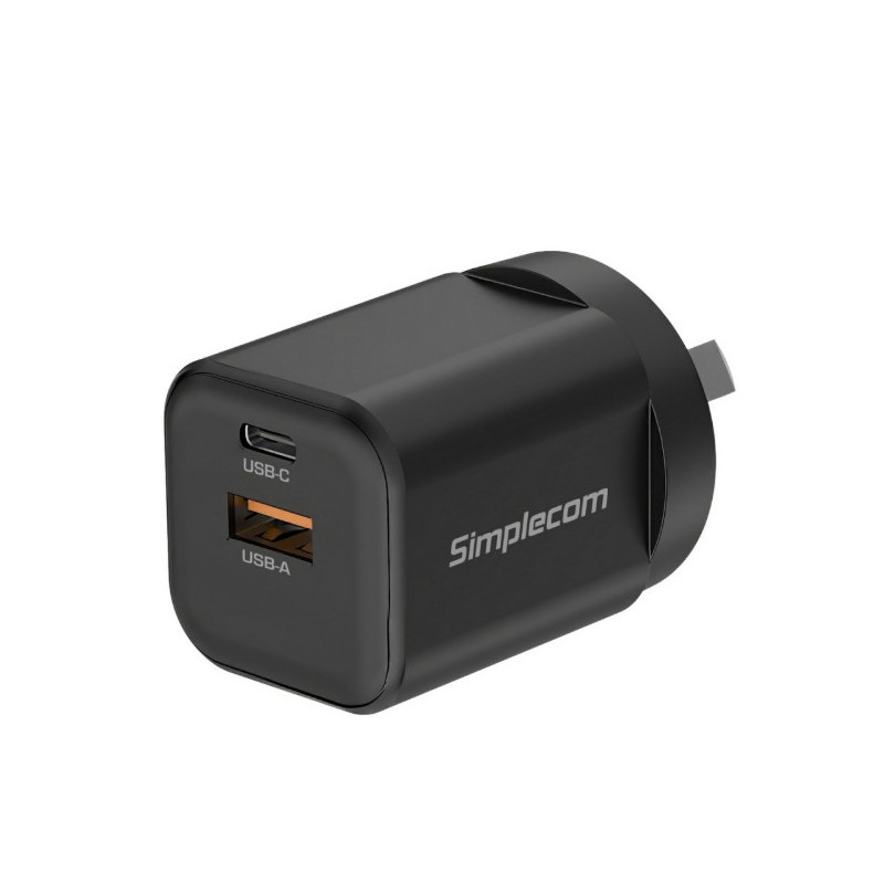 Simplecom CU235 Dual Port PD 35W Fast Wall Charger USB-C   USB-A for Phone Tablet