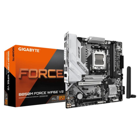 Gigabyte B850M FORCE  WIFI6E V2, AMD AM5, 2 x DDR5 up to 128 GB, 1 x HDMI, 2 x PCI Express x16, 3 x M.2, 5x USB 3.2, 6x USB 2