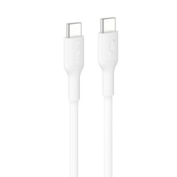 Belkin BoostCharge Pro Braided USB-C to USB-C Cable (2M) - White (CAB004bt1MBK), 3A/60W, 480Mbps, 30K  Bends, Apple,USB-IF Ce