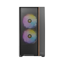 Antec Flux Rear ATX Micro-ATX ITX, TG side, 7 slots, 1x3.5',2x2.5', 5 fans incl ARGB, 360mm rad, GPU≤400mm, Mid Tower case