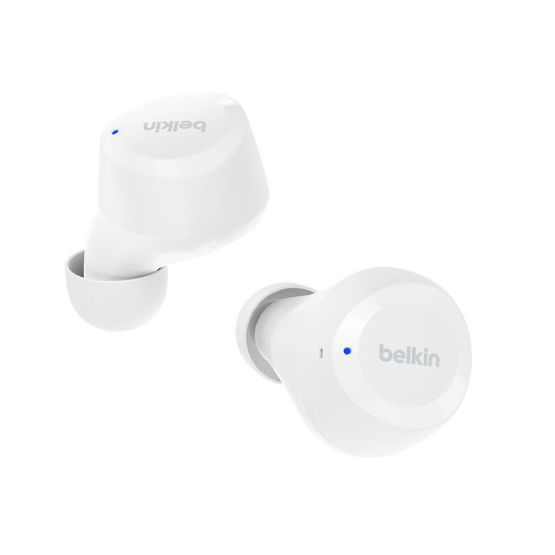 Belkin SoundForm Bolt 2 Wireless Earbuds - White (AUC009fqWHV2), 28 Hours, LightWeight, Multipoint Technology, IPX4 rated, 2 