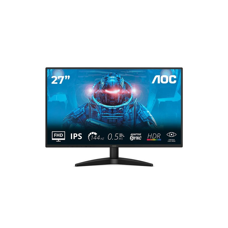 AOC 27B36X, 27″ IPS, 1920×1080@144Hz, 0.5ms MPRT, 300 nits, 1500:1, sRGB 121%, HDMI 1.4, DP 1.4, tilt, VESA 100×100, 22W,