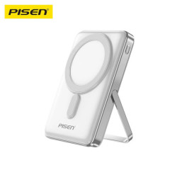 Pisen 30W CCC-Certified 10K (10000mAh) Wireless Power Bank with Holder - 15W Wireless, LED Display, PD QC 3.0 Fast Charge, 2 