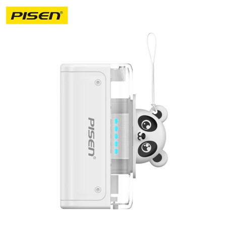 Pisen Power Tiny 22.5W  CCC-Certified 5K (5000mAh) Mini Power Bank - USB-A   USB-C Port, 2-in-1 Design, Built-in Stand, 2 Yea