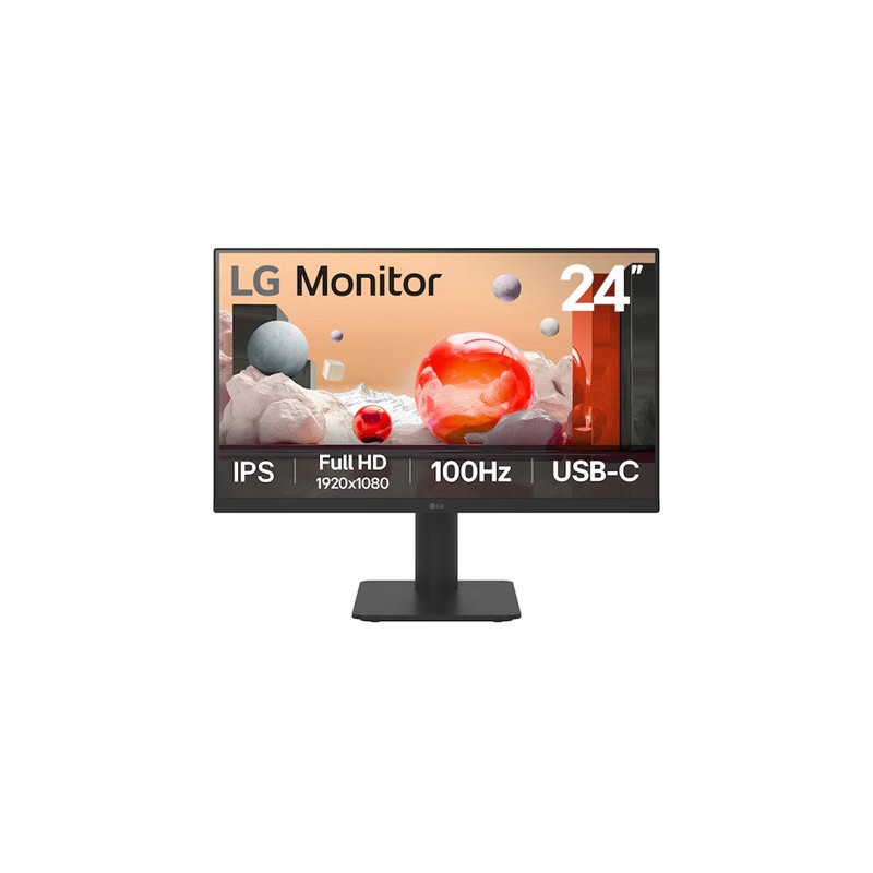 LG 24' IPS Full HD Monitor with USB-C  23.8' FHD IPS, 100Hz, 5ms, 250 nits, 16:9, NTSC 72%, USB-C 65W PD Monitor