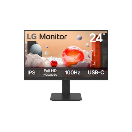LG 24' IPS Full HD Monitor with USB-C  23.8' FHD IPS, 100Hz, 5ms, 250 nits, 16:9, NTSC 72%, USB-C 65W PD Monitor