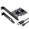 Simplecom EC365 PCIe x4 to 2-Port USB 3.2 Gen II Type-C with Mini DisplayPort Input for USB-C DP Alt Mode Expansion Card