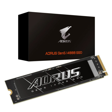 Gigabyte AORUS Gen5 14000 SSD 4TB PCIe5x4 NVMe2.0 M.2 2280 3D TLC LPDDR4 8GB 14100/12600MB/s 80x22x3.5mm MTBF1.6M 11.5W 5yr/3