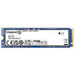 Kingston SNV3S NV3 4TB PCle 4.0x4 NVMe M.2 2280 Gen4 SSD 6000/5000MB/s 3D HAND compaitible Notebook and SFF 5Y Limited (LS)