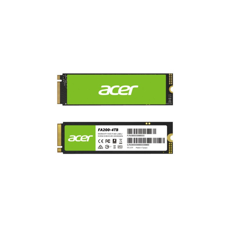 ACER FA 200-4TB M.2 SSD NVMe 2.0 PCIe Gen 4x4 Read speed 7100MB/ s Write Speed 6100MB/s BL.9BWWA.150 - 5 Year Warranty