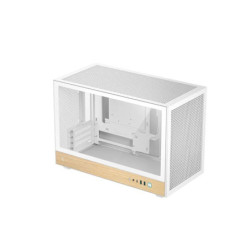 DeepCool CH260 Wood White High Airflow Compact Micro-ATX Wood Grain Case.USB3.0×2、Gen2 Type-C x1、Audio/Mic×1